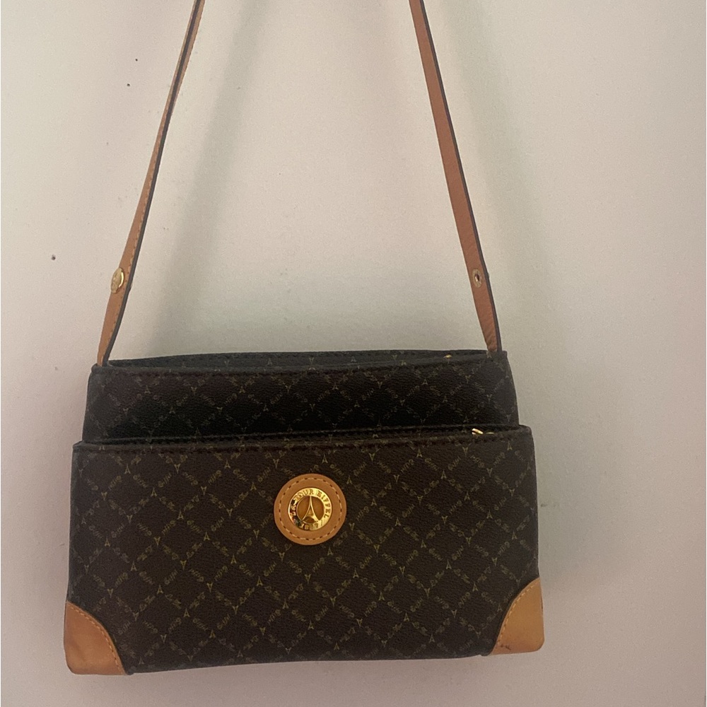 La Tour Eiffel Brown brown Coated Canvas Shoulder Bag